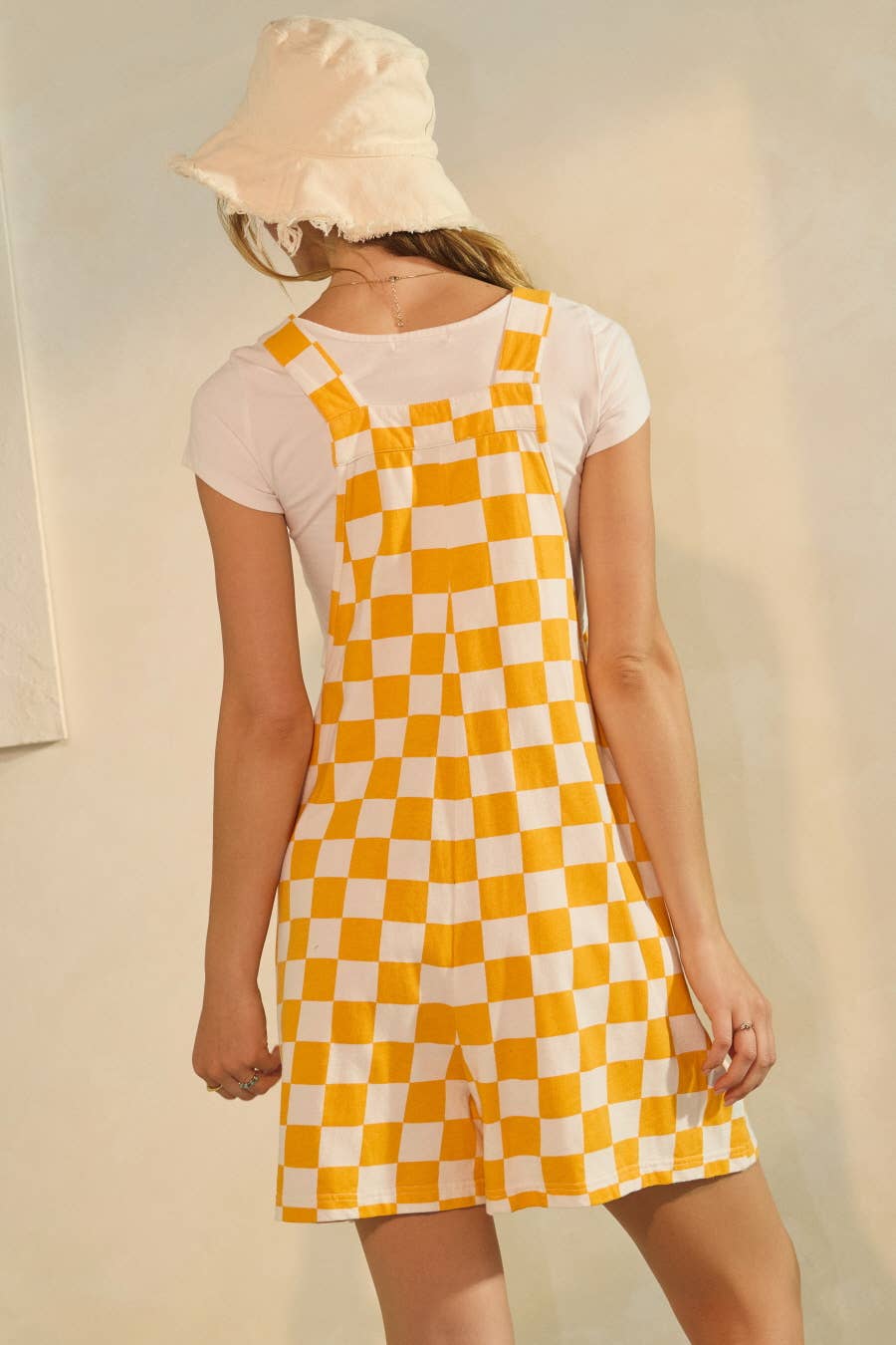 Oddi - Wholesale Overalls - Women's - Plus Checkerboard Overall Style Romper5