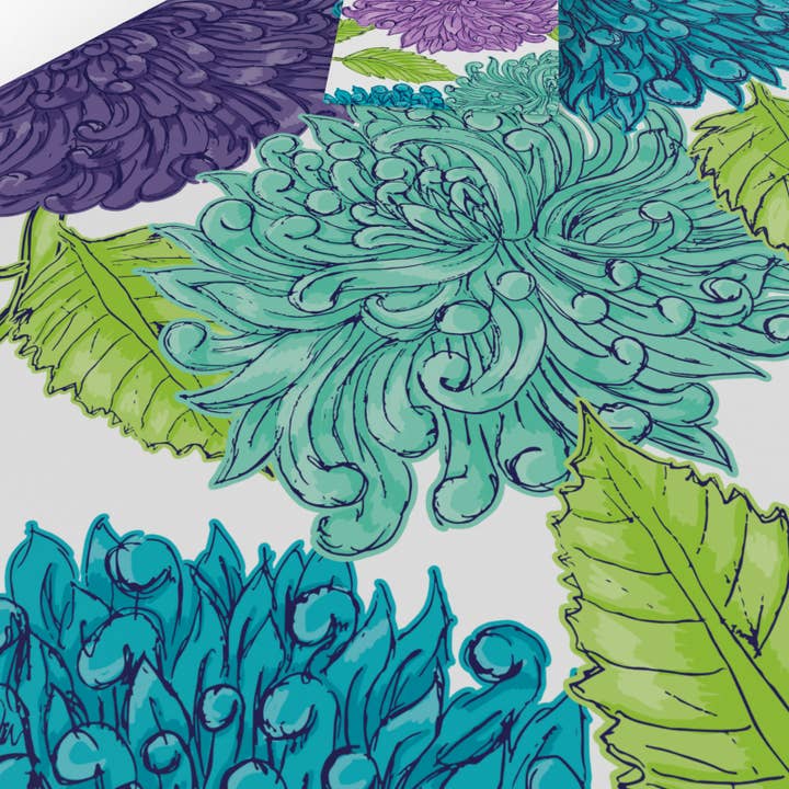 Re-wrapped - Wholesale Flat Wrap - Blue Dahlias Wrapping Paper • ECO Friendly • UK Made5