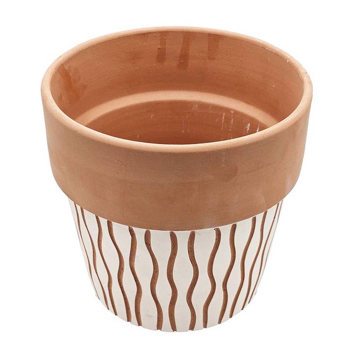 A&B Home Group Inc. - Wholesale Plant pot - D8.5x8" Standard Terracotta Vertical Scroll Pot - Medium2