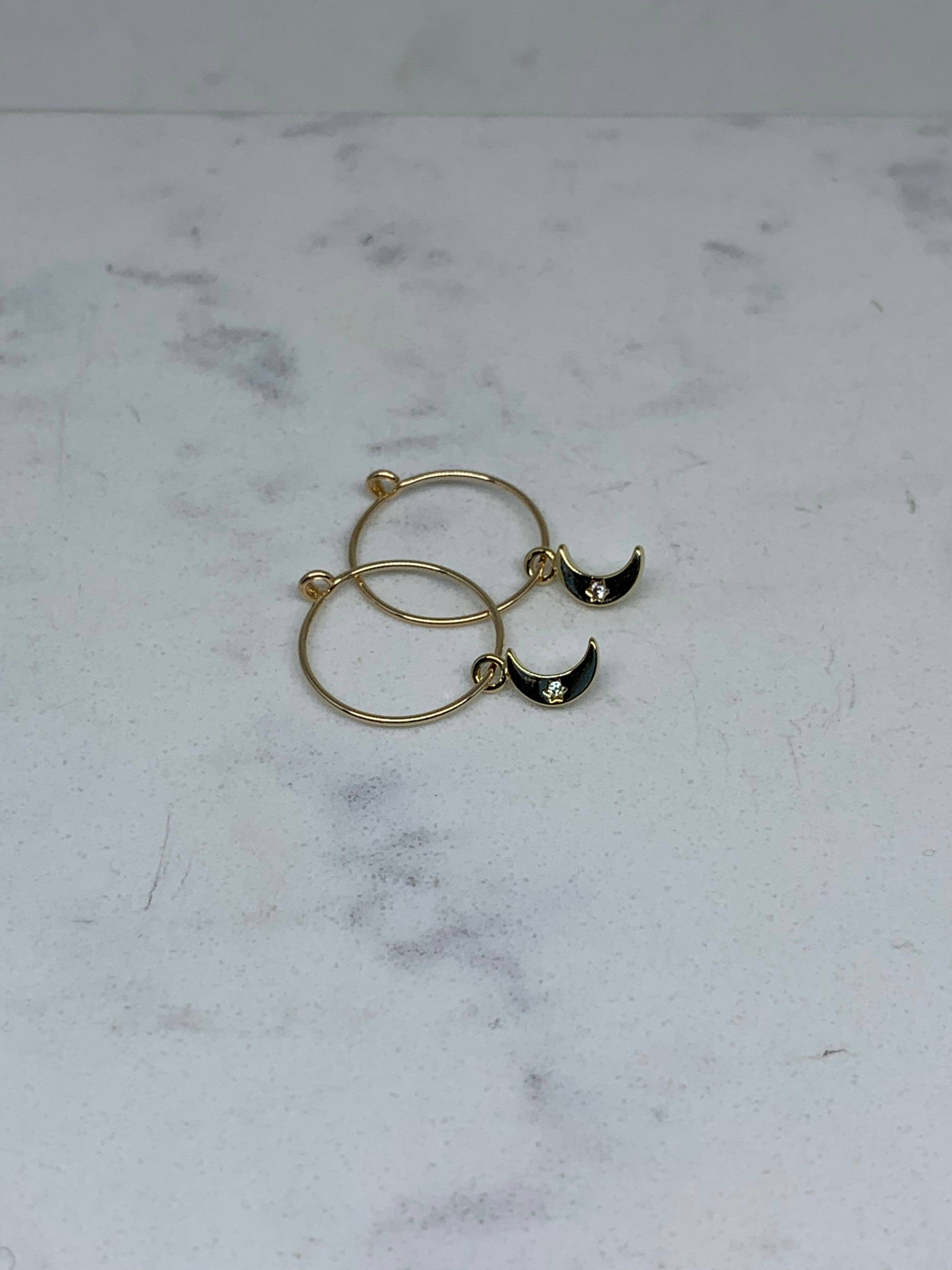 BMR - Wholesale Dangle Earrings - Small Gold Hoop With Assorted Tiny Charms0