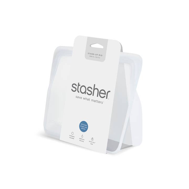 Stasher - Wholesale Food Storage Wrap/Bag - Stand-Up Bag Compact: Clear