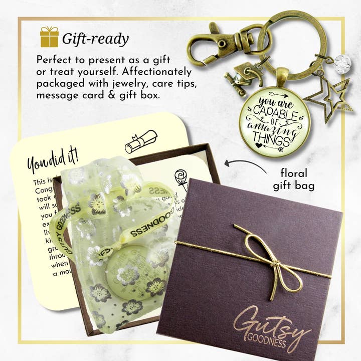 Gutsy Goodness - Wholesale Keychain - Women's - Graduation Necklace Keychain Capable Of Amazing Things3