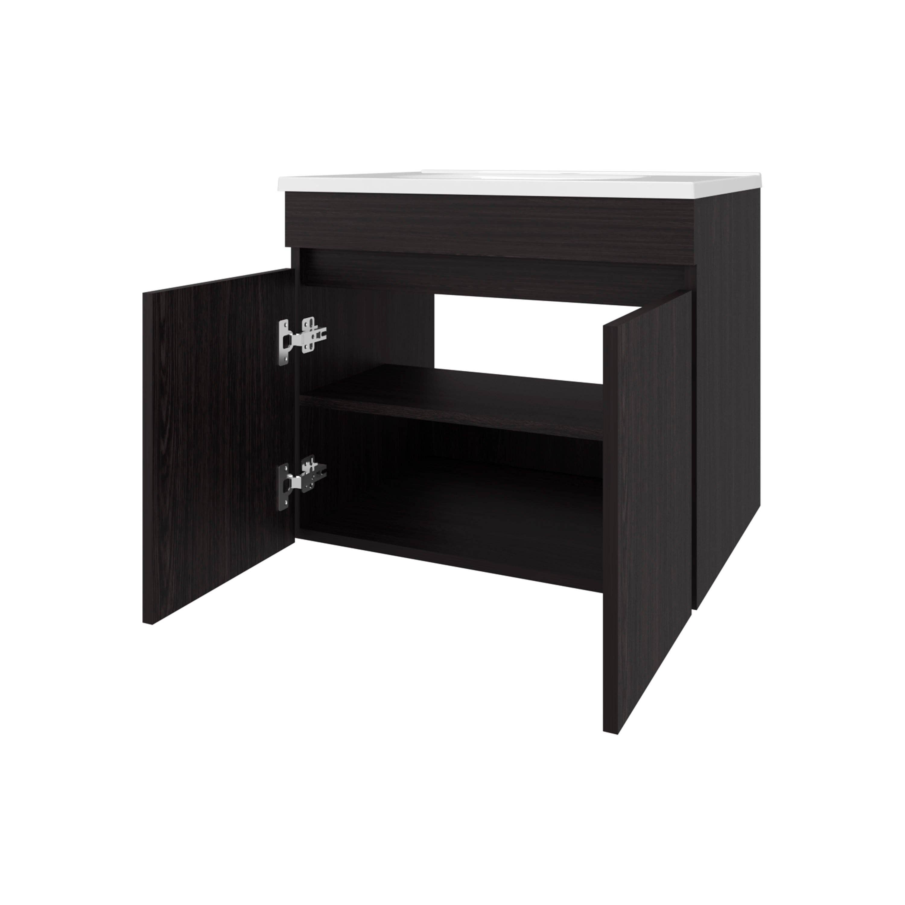 TUHOME FURNITURE - Wholesale Cabinet - Chaux Floating, Wide Double Door Vanity, With Resin Sink And Two Shelves, Bathroom Storage5