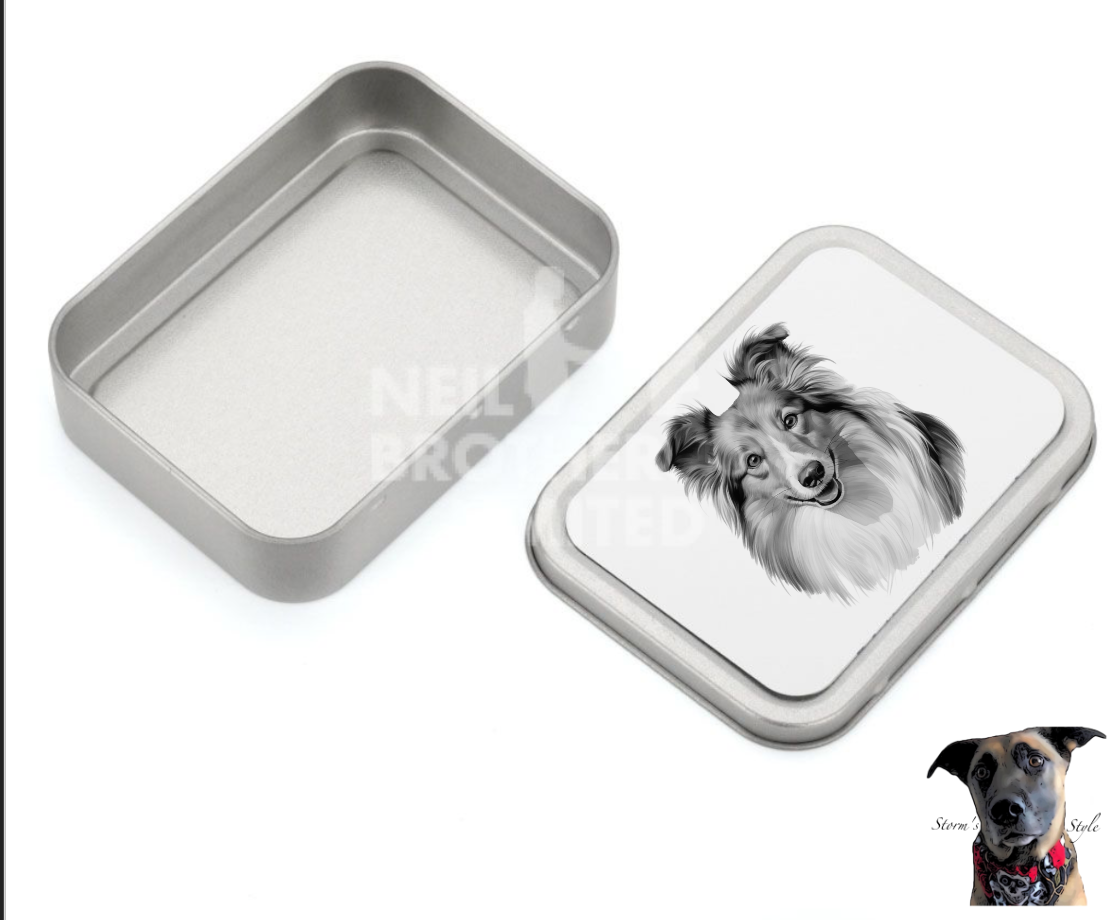 Storms Style - Vente Bocal à friandises – chien - Boîte à friandises en métal pour petit chien noir et gris - de nombreuses races45