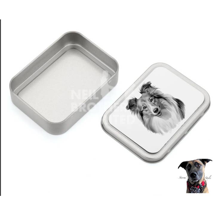 Storms Style - Wholesale Pet Treat Jar - Dog - Black and Grey Small Dog Metal Treat Tin - lots of breeds45