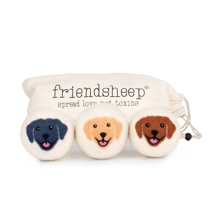 Friendsheep - Wholesale Dryer Balls - Happy Dogs Eco Wool Dryer Balls - Mix of 3 colors
