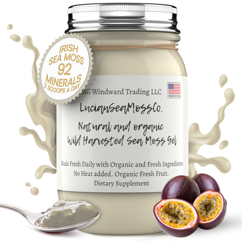 Naomi's Happy Place Shop - Wholesale Oral Supplement/Vitamin - Fresh Organic Passion Fruit Infused Sea Moss Gel0