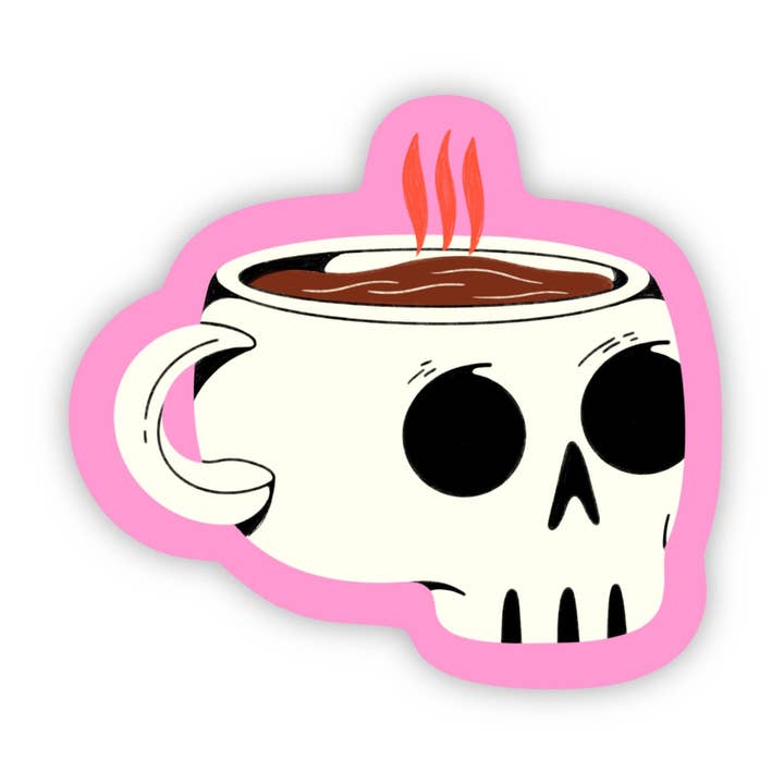 Coffee Mug Skull Sticker for wholesale by Big Moods