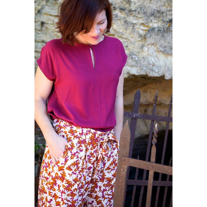 Eglantine et Zoé - Vente Tissu - Tissu Rose Magenta Sergé De Viscose Ecovero2