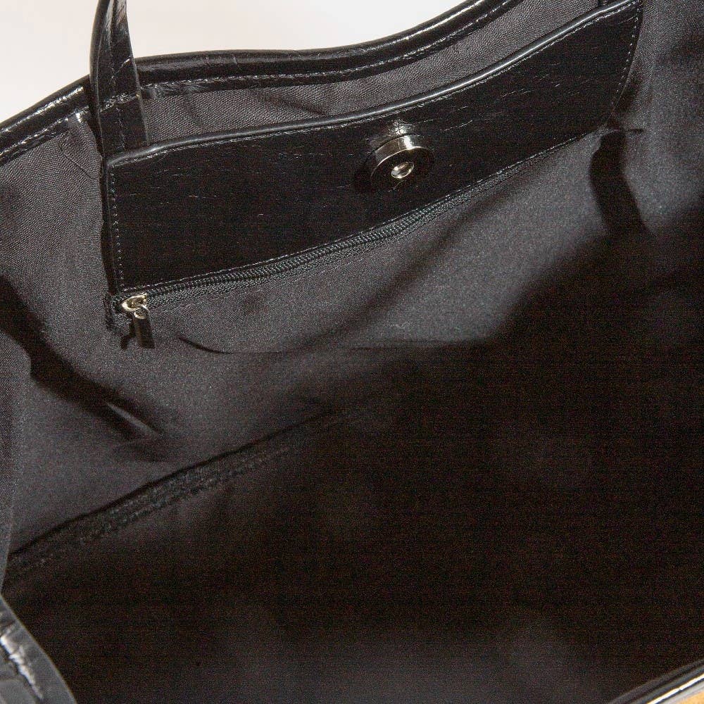 Collections by Fame Accessories - Wholesale Tote Bag - Women's - Suede Tote Leather Trim Shoulder Strap4