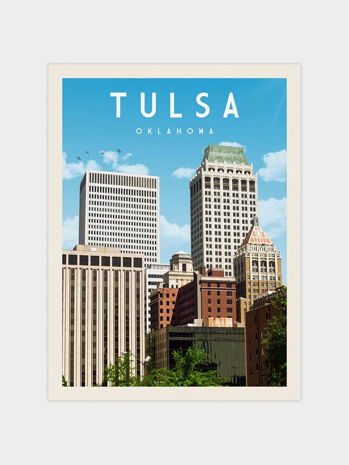 Tulsa, Oklahoma - Vintage Travel Print for wholesale by Vintaprints