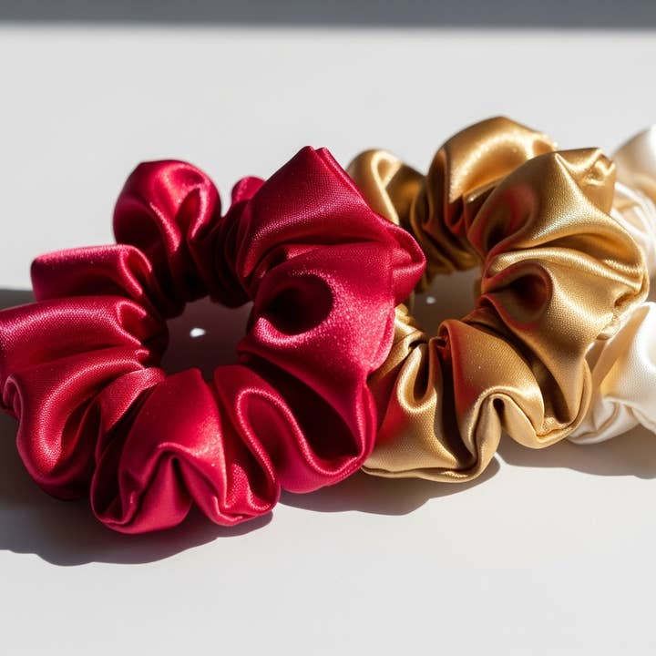 Scrunchies de satén para el cabello de novia Scrunchies de seda para venta al por mayor de The Blissful