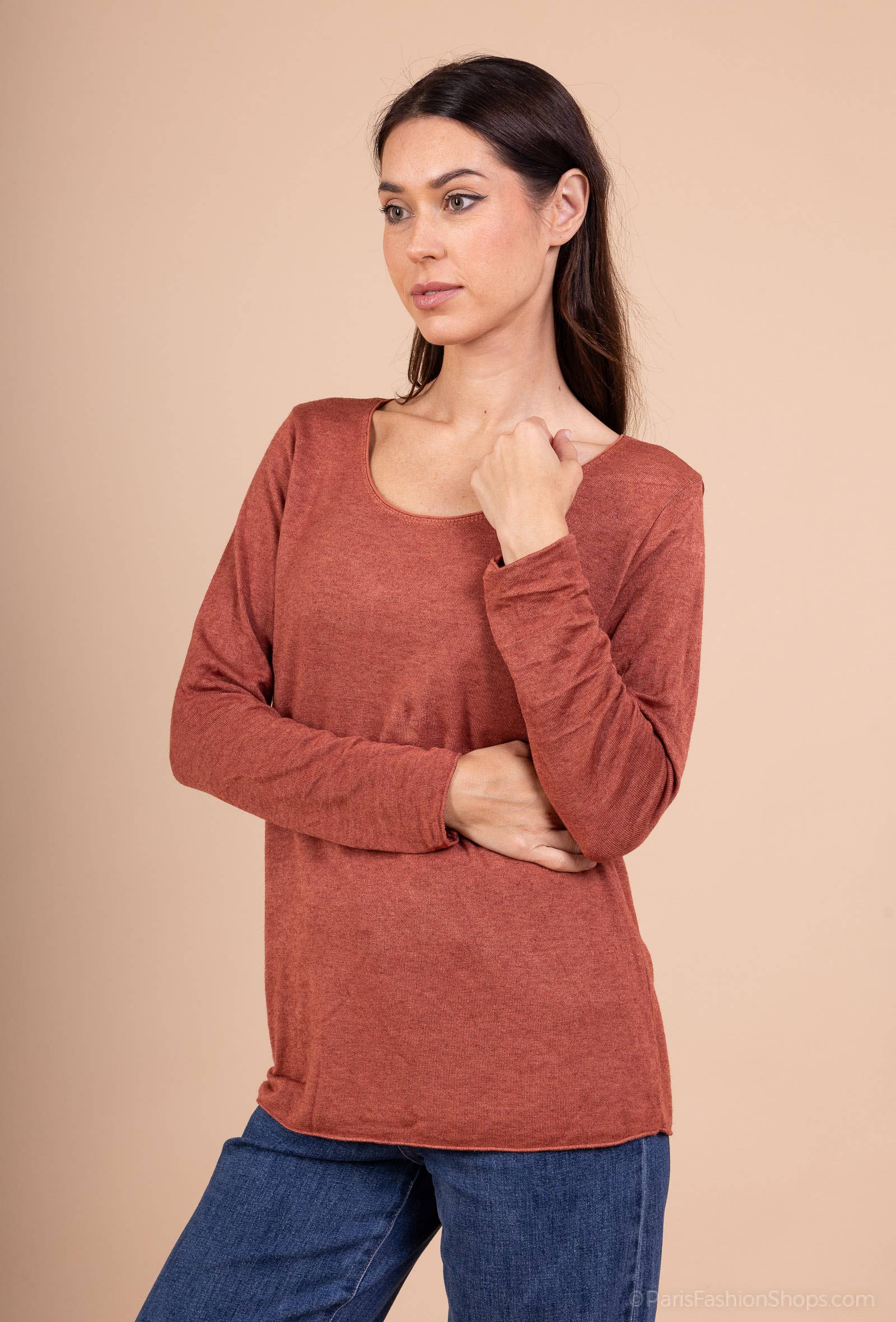 L'Emotion - Wholesale T-Shirt - Women's - Long Sleeve Round Neck T-Shirt 30% Wool 30% Angora16