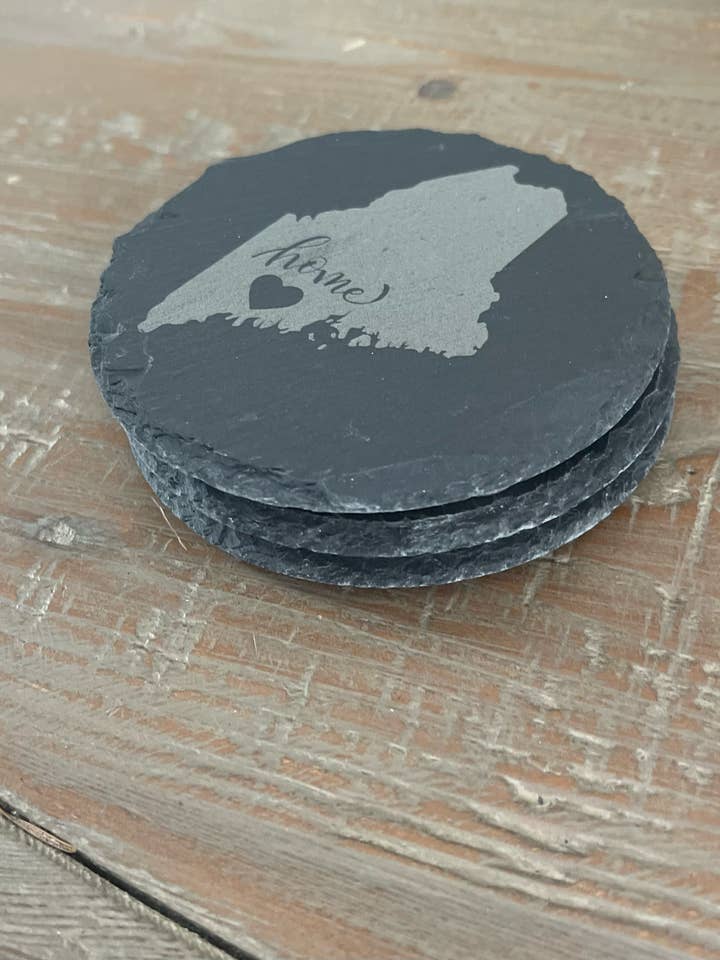 State Home/Heart Slate Coaster for wholesale by Front Street Designs
