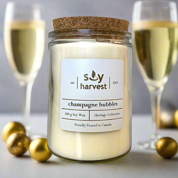 Champagne Bubbles - Jar Candle for wholesale by Soy Harvest Candles