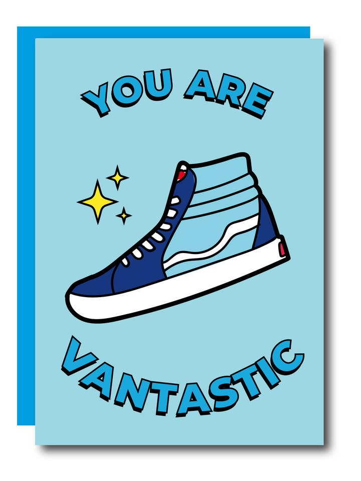 You Are Vantastic Sneaker Greeting Card for wholesale by Studio Soph (We Pay Your Import Fees - We Ship DDP)