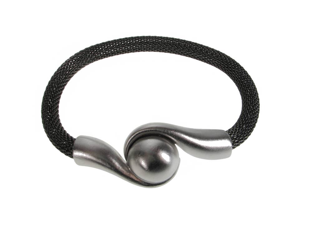 Erica Zap Designs - Wholesale Link & Chain Bracelet - Mesh Bracelet with Magnetic Swirl Ball Clasp2