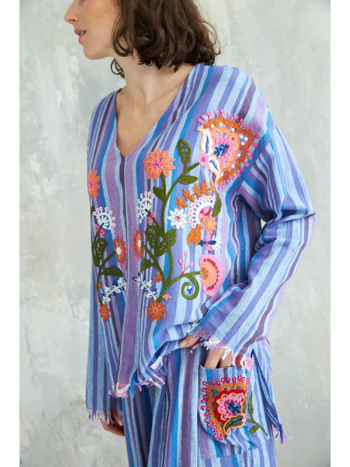 blue stripe TOP RONI for wholesale on Faire2