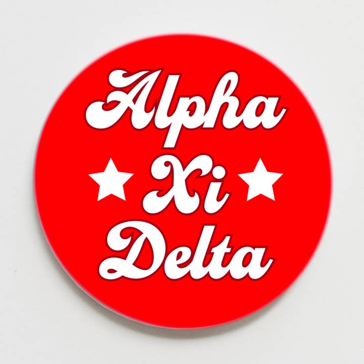 Alpha Xi Delta Greek Game Day Stars Button for wholesale by Good Vibez Collegiate