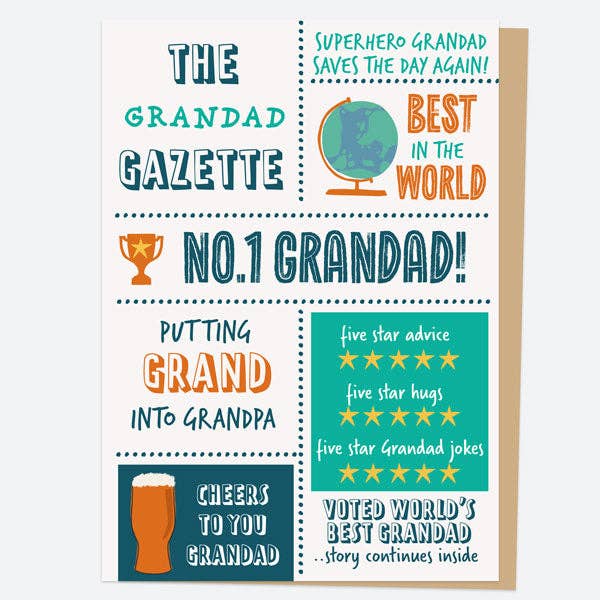 Father's Day - Newspaper - Grandad for wholesale by Dotty About Paper