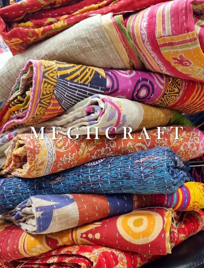 Meghcraft - Wholesale Quilt - Indian kantha Throw- Kantha Blanket Quilt- Kantha Quilt King1