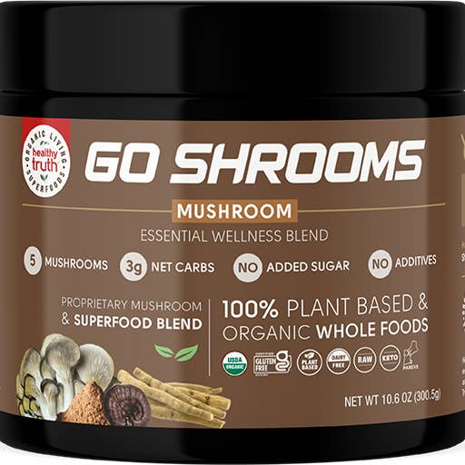 Healthy Truth/Organic Living Superfoods - Wholesale Protein/Superfood Powder - ORGANIC GO SHROOMS ESSENTIAL WELLNESS BLEND