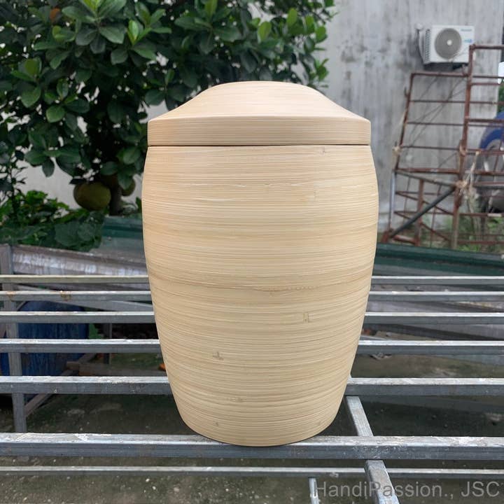 Bamboo Urn Container for Storage Made in Vietnam for wholesale by HandiPassion - Vietnamese Handicraft Manufacturer