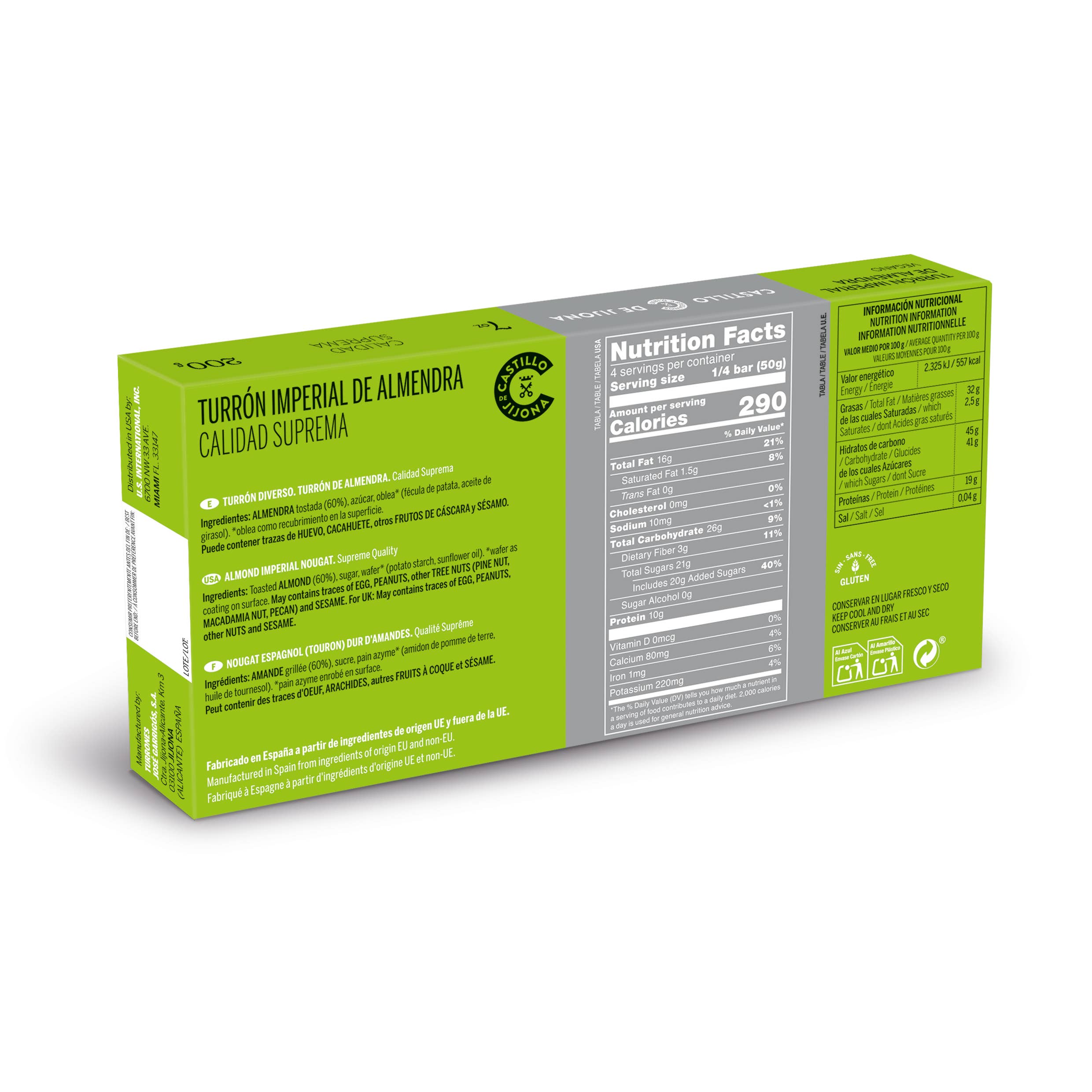 CASTILLO DE JIJONA – wholesale Nougat – Supreme Quality VEGAN Imperial Almond Nougat (200g)1