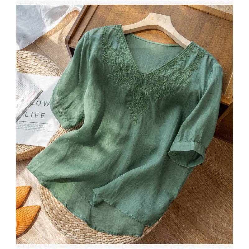 UZ Wholesale Store – wholesale Blus - Dam – Lös och smal kortärmad t-shirt i bomulls-linne7