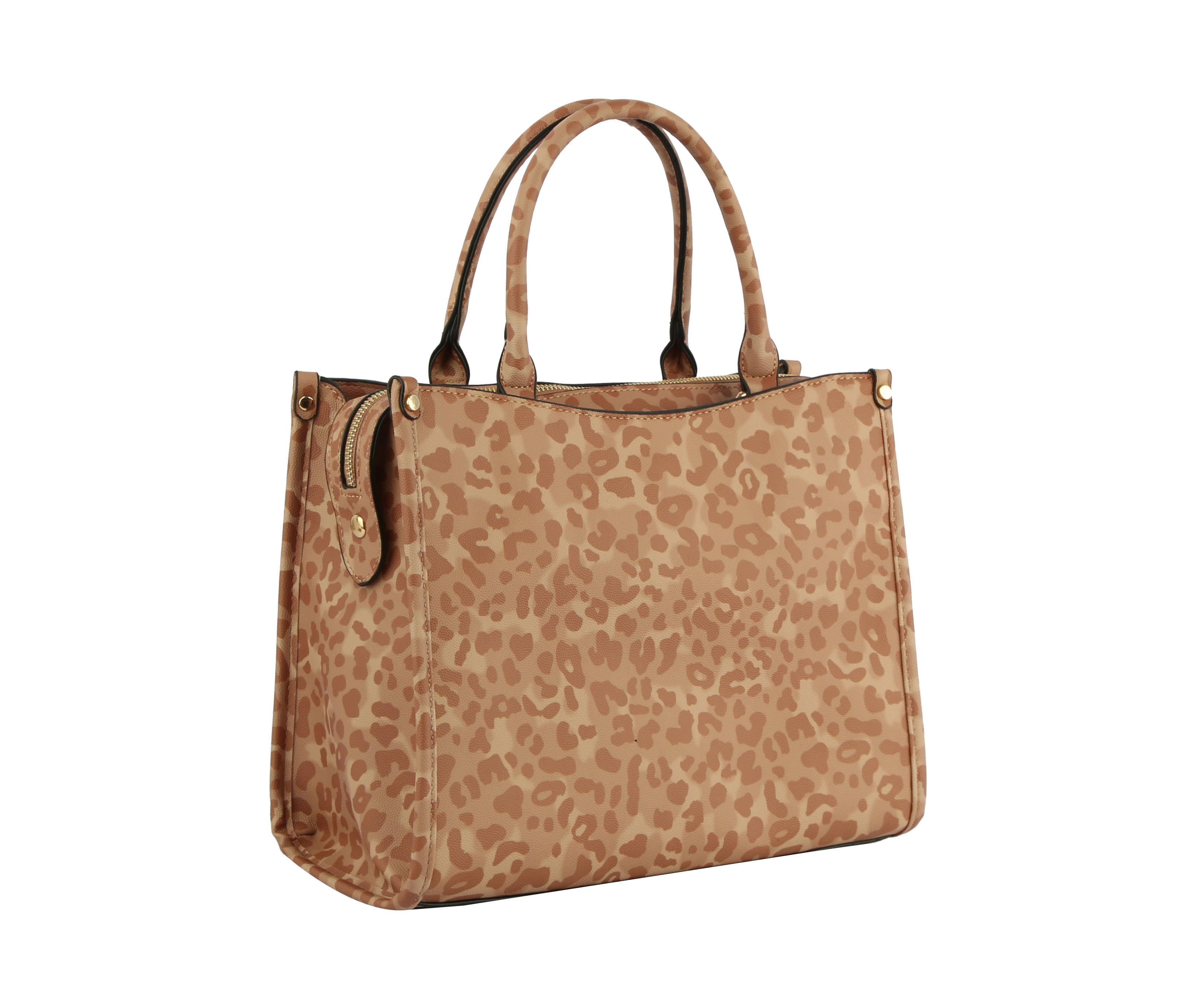 Handbag Factory Corp - Wholesale Tote Bag - Women's - Multi Compartment Leopard Hand Tote Set2
