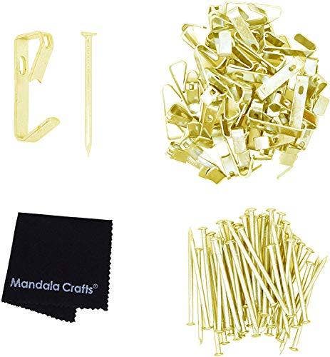 Mandala Crafts - Wholesale Picture Frame - Picture Hook Hanger with Nail Hanging Hardware Kit for Painting, Frames, Canvas Art, Photo Wall Mounting; by Mandala Crafts0