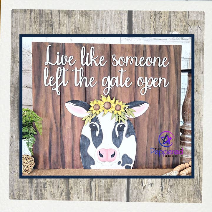 Home Decor - XL Leaner Gate Open UNFINISHED for wholesale by The Peppered Cookie