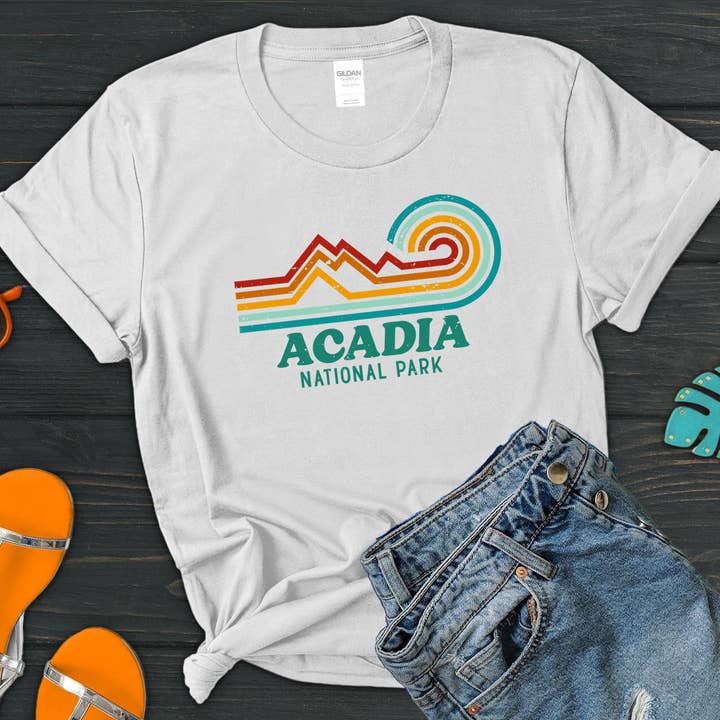 Vivtrek - Wholesale Screen Printed T-Shirt - Women's - Acadia National Park USA Maine Camping T-Shirt1