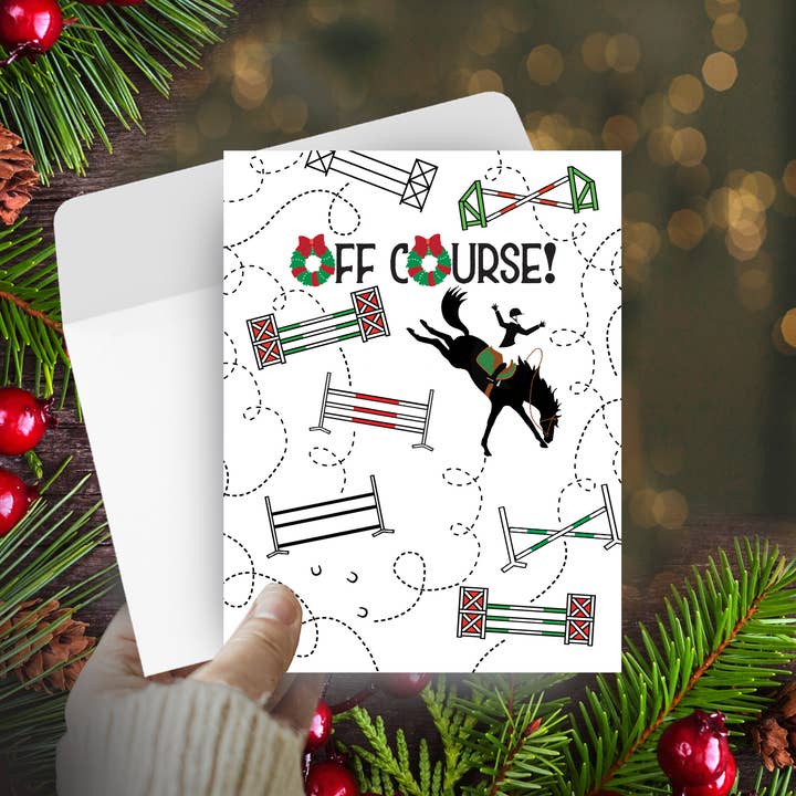 Horse Christmas Card / Off Course / Holiday Greeting Card
for wholesale by Horse Hollow Press