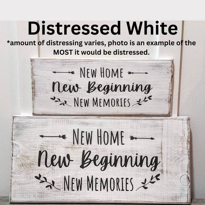 New Home, New Beginnings, New Memories Wood Wall Art for wholesale by Rustic Fox Workhop