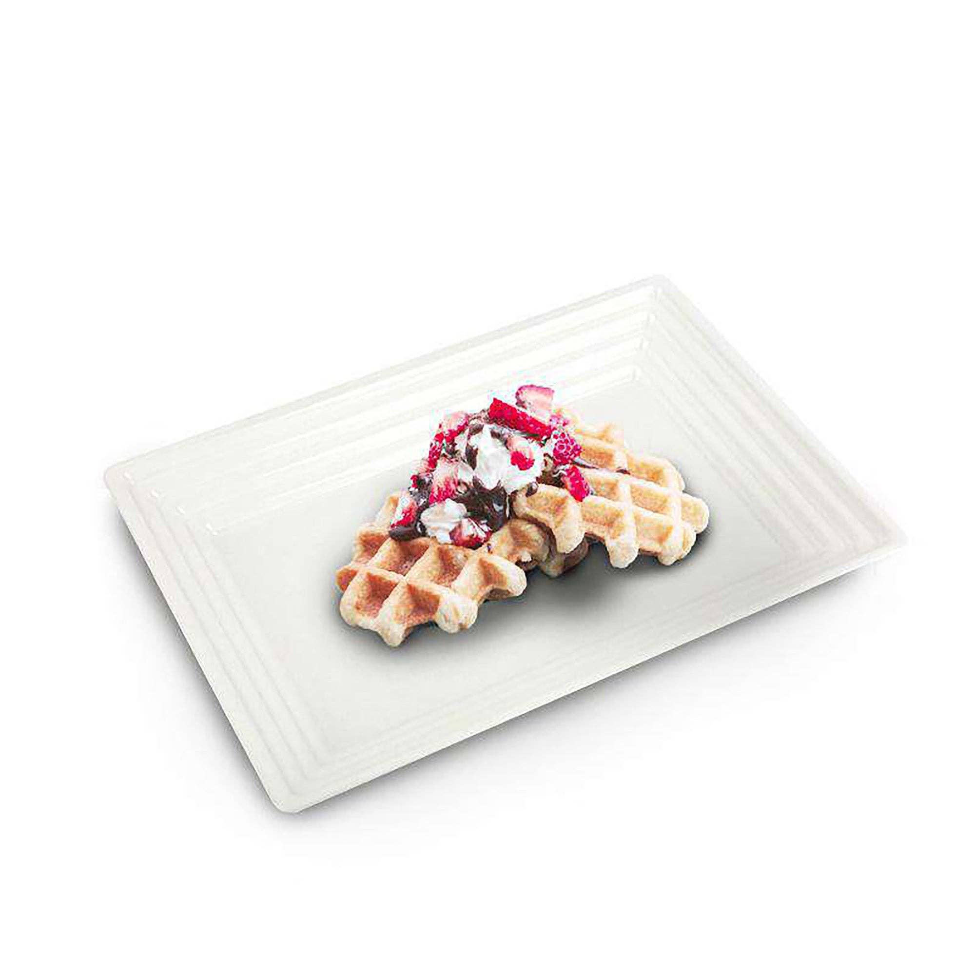 Smarty had a Party - Wholesale Serving Tray - 9" x 13" White with Groove Plastic Serving Trays - 24 pcs7