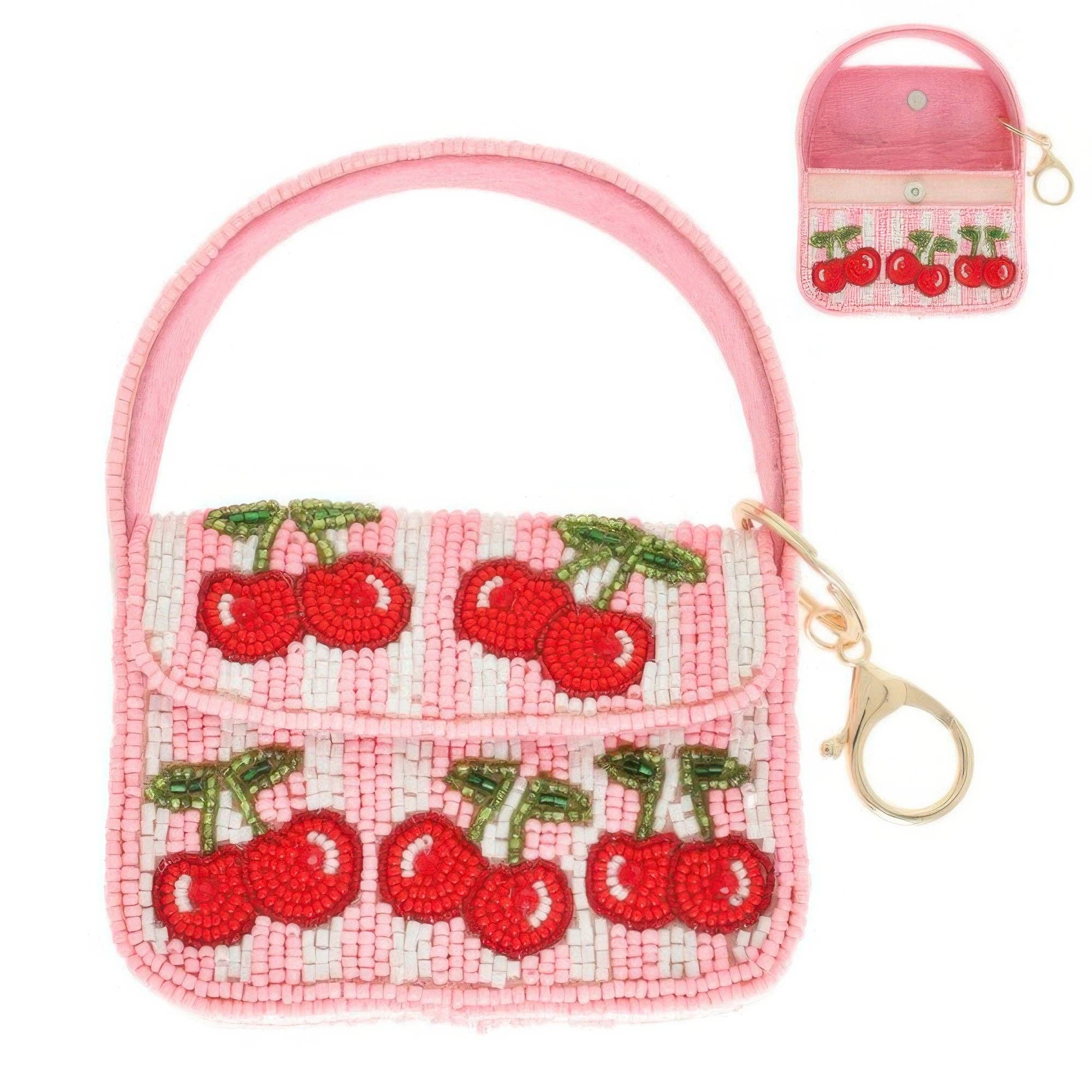CC Wholesale Clothing – Acessório para mala/bolsa - Mulher por atacado – Mini Bolsa com Tema de Frutas com Missangas1