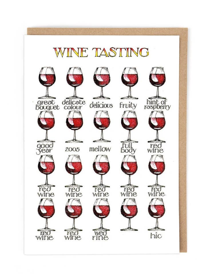 WINE TASTING for wholesale by Cath Tate Cards