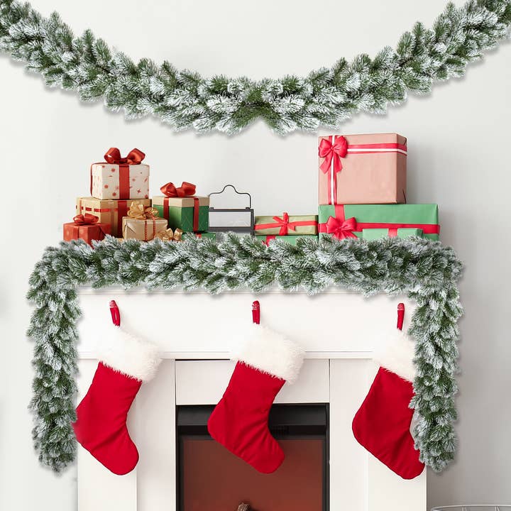Grand Verde - Wholesale Bunting/Garland - 60” Snow Flocked Christmas Garland Artificial Pine Greenery4