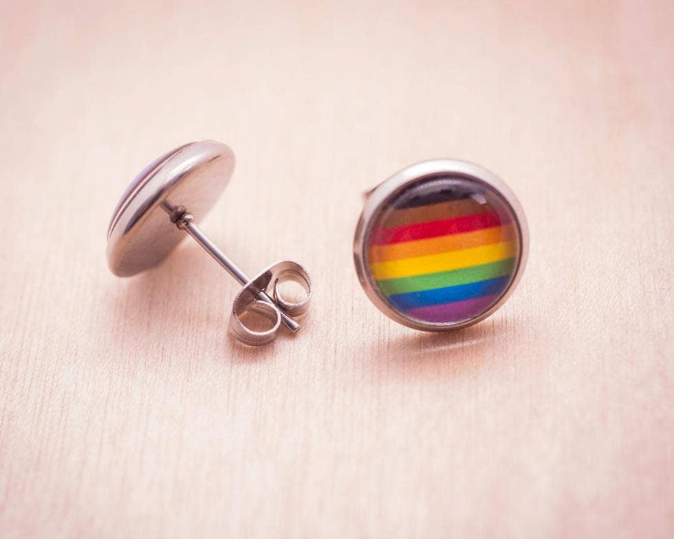 Crafty Queer Studio - Wholesale Stud/Post Earrings - Inclusive rainbow LGBTQ+ earrings - stud or dangle3