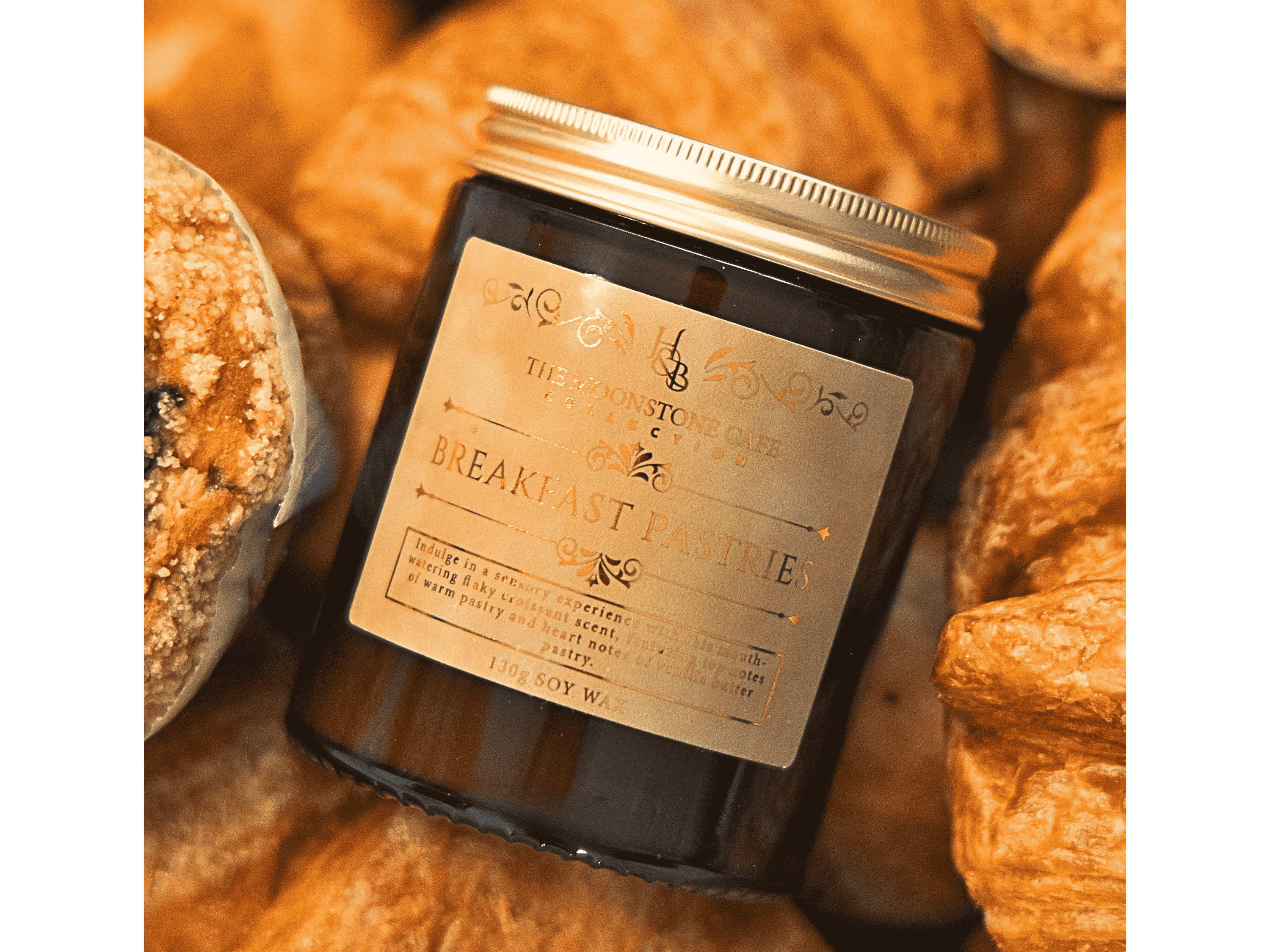 Hex & Boon – wholesale Jar/filled candle – Breakfast Pastries Scented Soy Candle 130g4