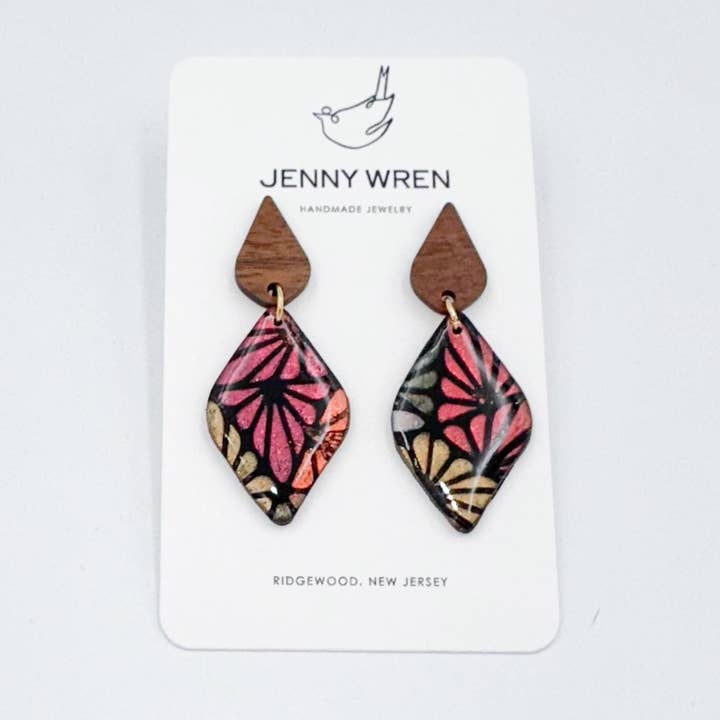 The Black Rainbow | Glossy Polymer Clay Earrings for wholesale by Jenny Wren Jewelry