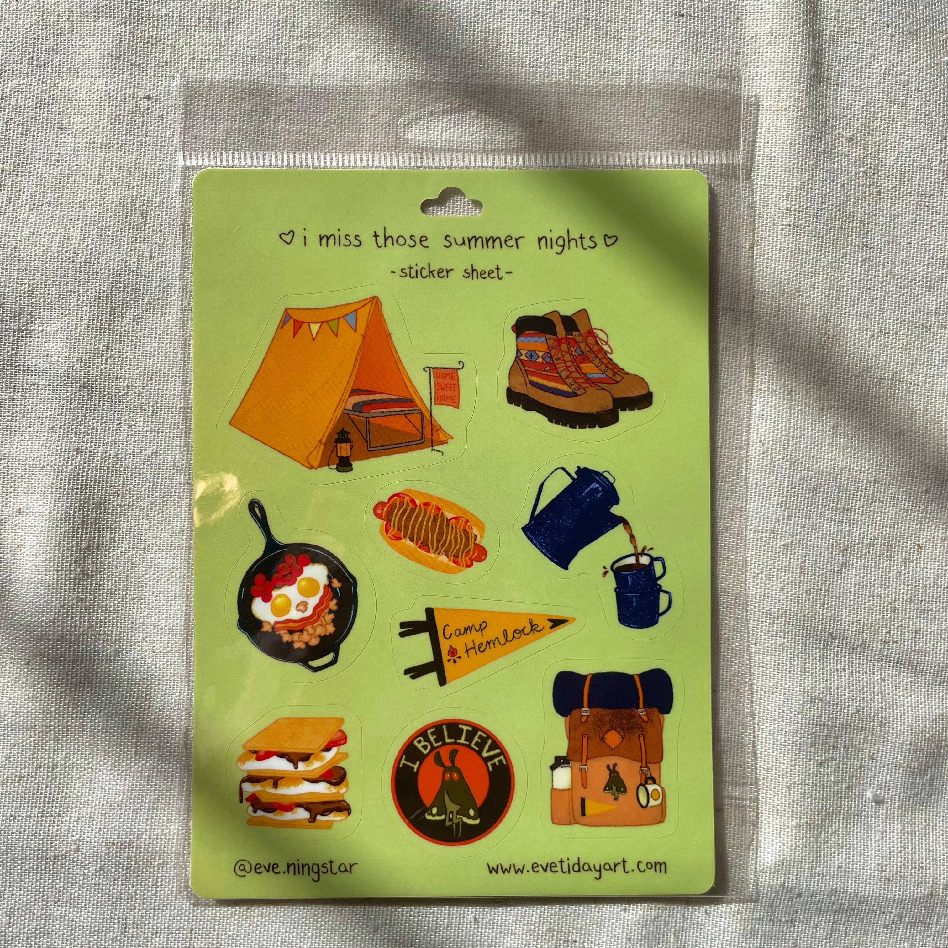 Tiday Art - Wholesale Sticker - Camping Vinyl Sticker Sheet – 5x7 Outdoor Adventure Designs2