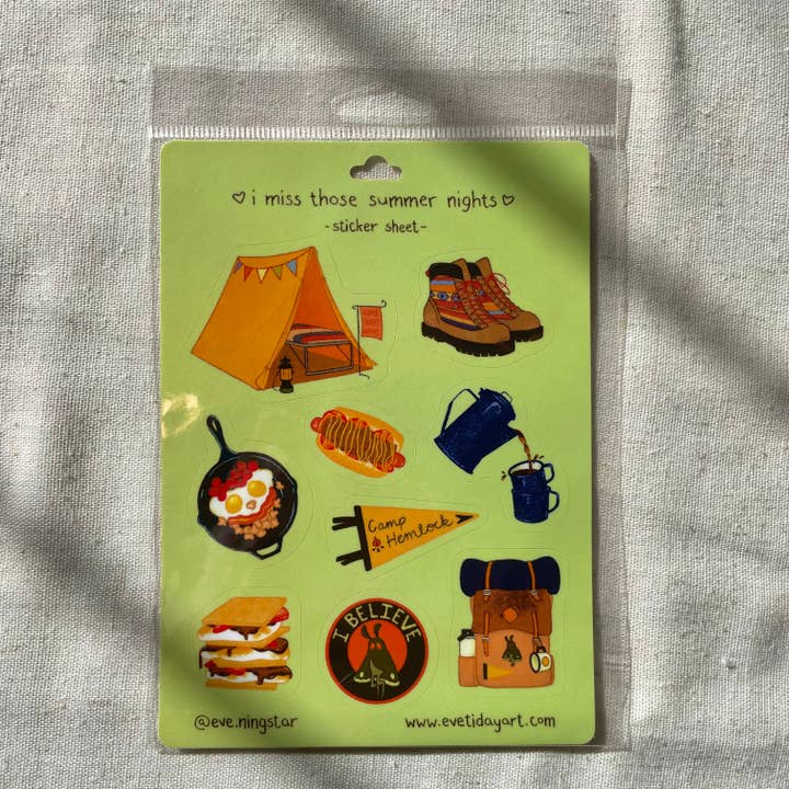 Tiday Art - Wholesale Sticker - Camping Vinyl Sticker Sheet – 5x7 Outdoor Adventure Designs2
