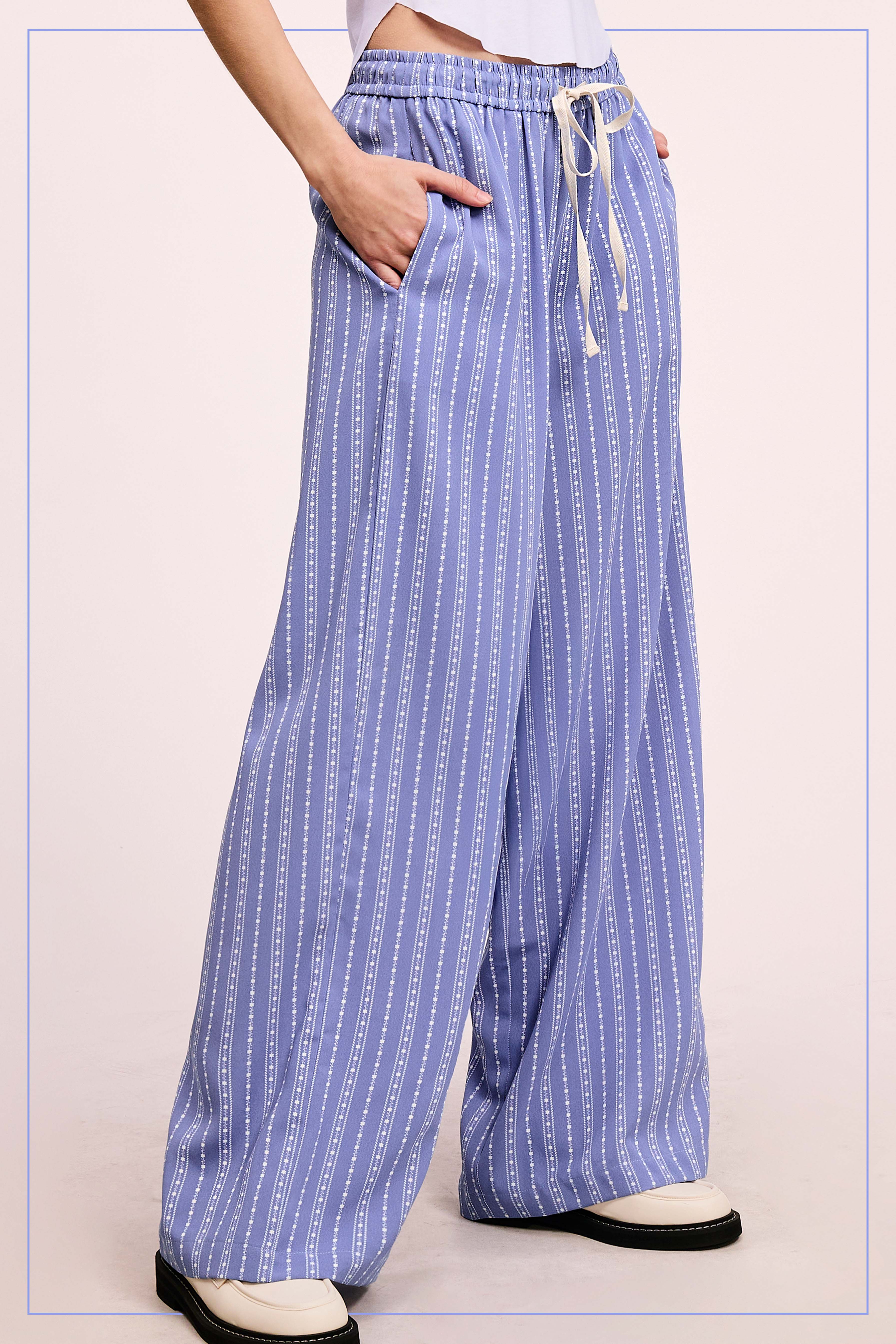 La Miel – Calças - Mulher por atacado – JDP4228-Calças de Design Padronizado de Corte Descontraído Com Bolsos12