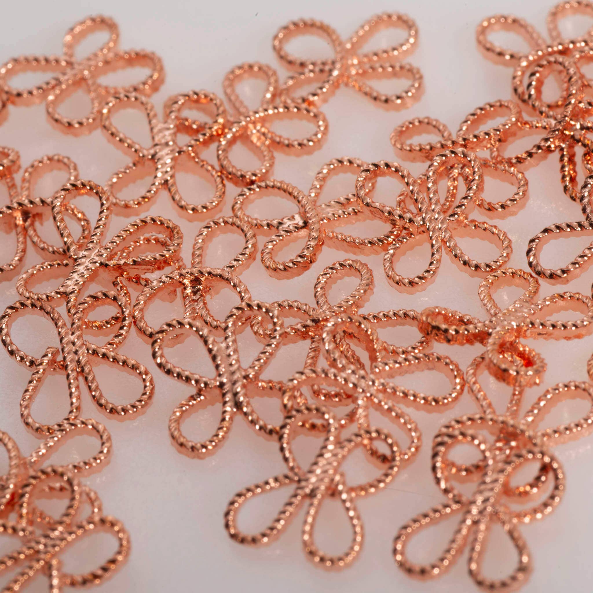 Continental Beads - Wholesale Individual Charm/Pendant - Filigree Flower Connector - Measure 9mm - Available in Multiple Colors - Sold Individually - CON10207