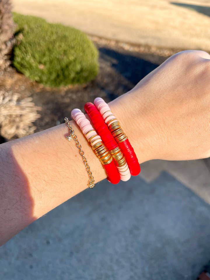 roze en rode vday heishi voor wholesale door millie b & co