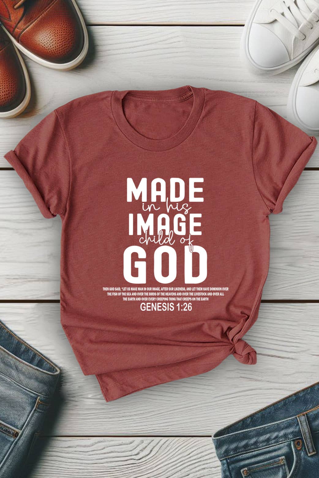 Top Avenue - Wholesale Screen Printed T-Shirt - Women's - Made in His Image Child Of God, Unisex Round Neck T-Shirt3