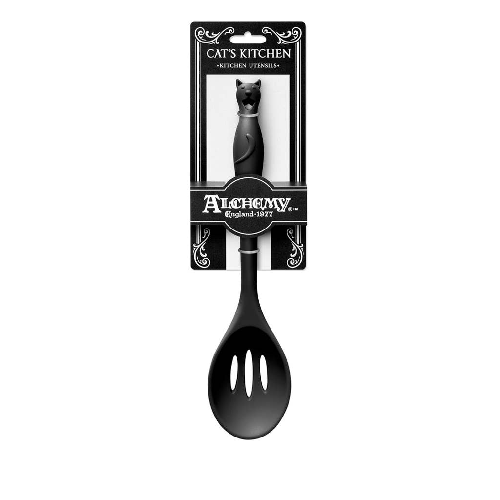 Pacific Trading - Wholesale Kitchen Spoon - Alchemy Gothic Kitchen Utensil Black Cat Slotted Spoon0