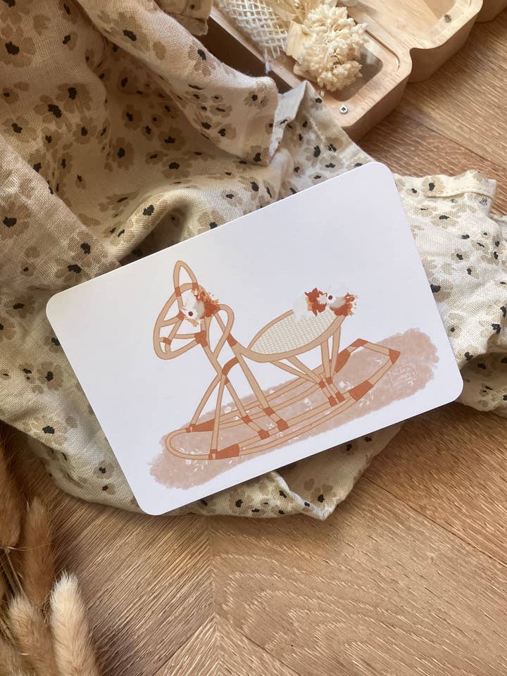 Barnkort "Min lilla gunghäst" för wholesale av Milina Designs